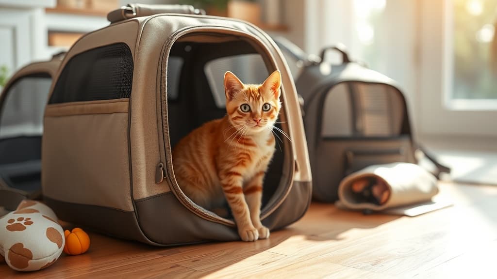 キャリーバッグに入った猫