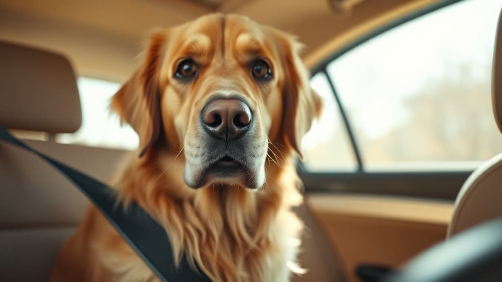 車に乗る犬