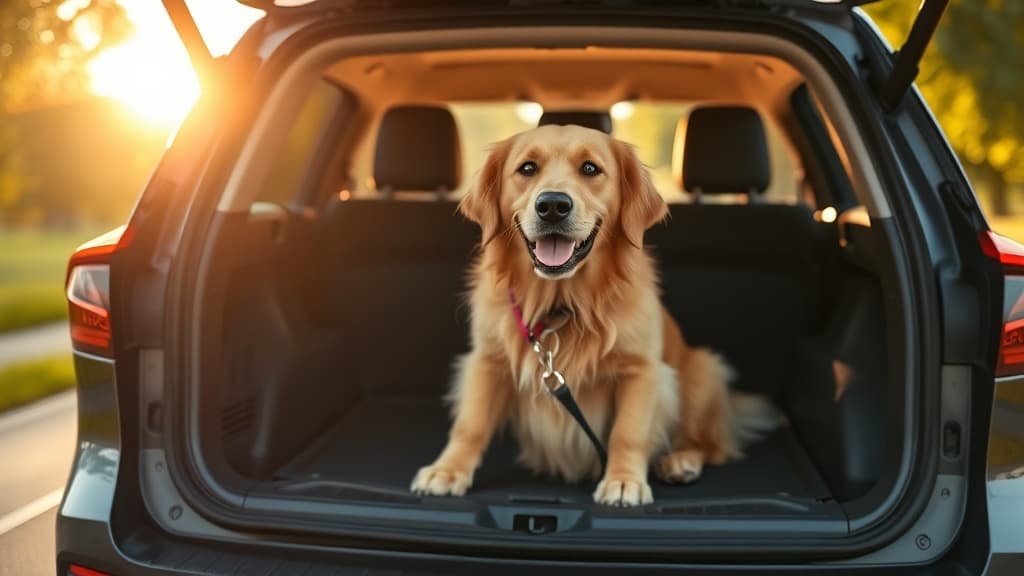 大型犬と車