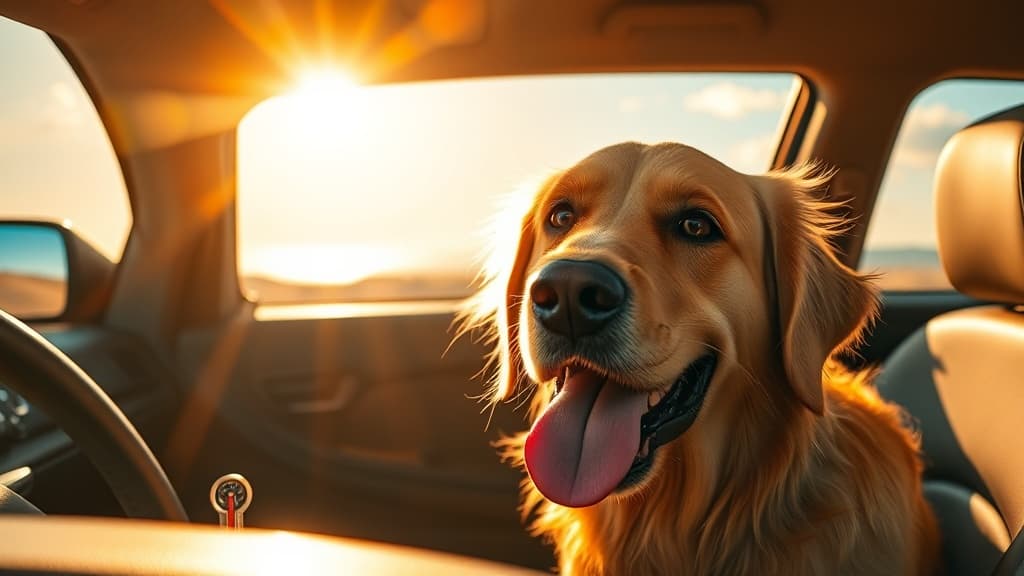 夏の車内のペット