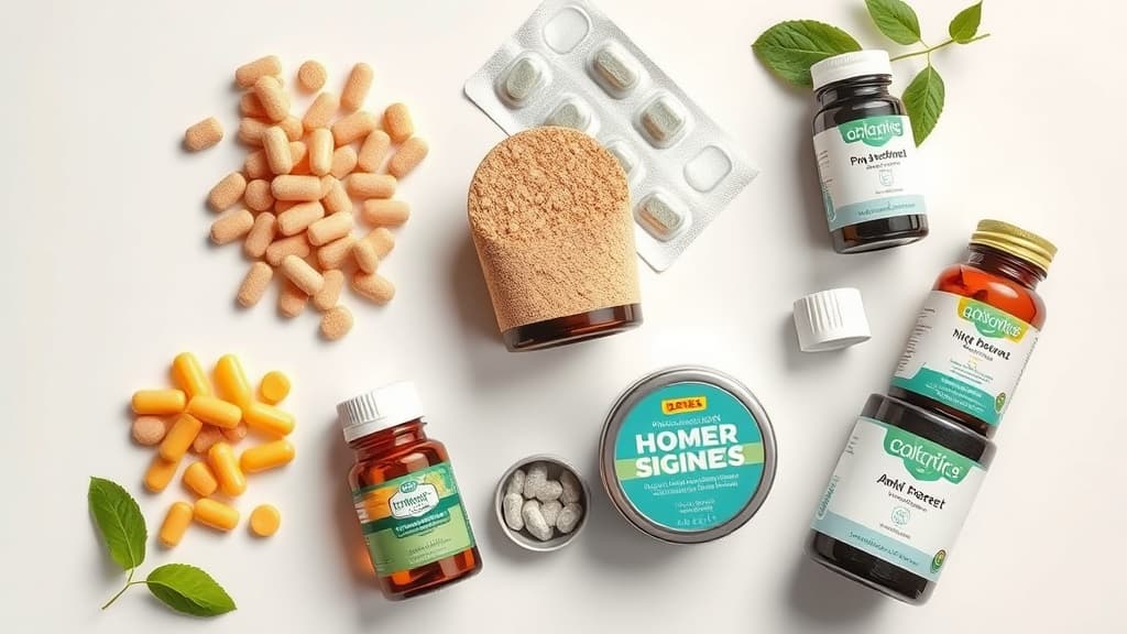 車酔い防止サプリメントと対策グッズの選び方を説明する様々な健康補助食品の商品画像