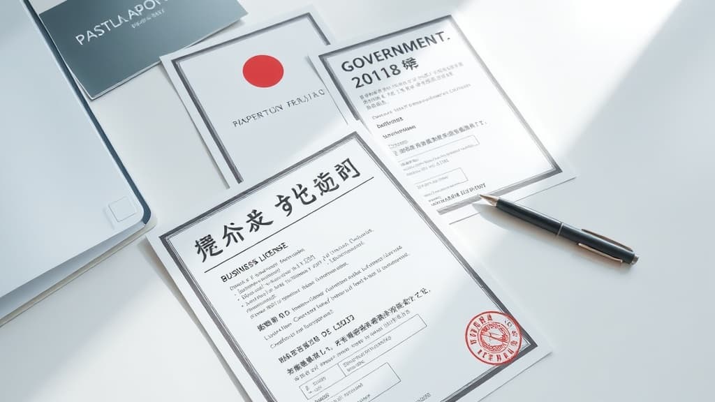 ペットタクシー開業に必要な黒ナンバー届出など各種許認可書類と印鑑が整理された机上の様子